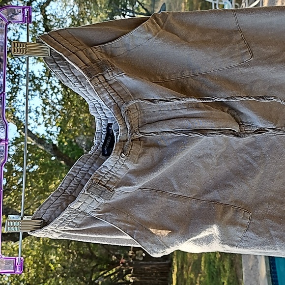 Sincerely Jules light Khaki 100% linen cargo pockets pants trousers size L - Picture 2 of 11
